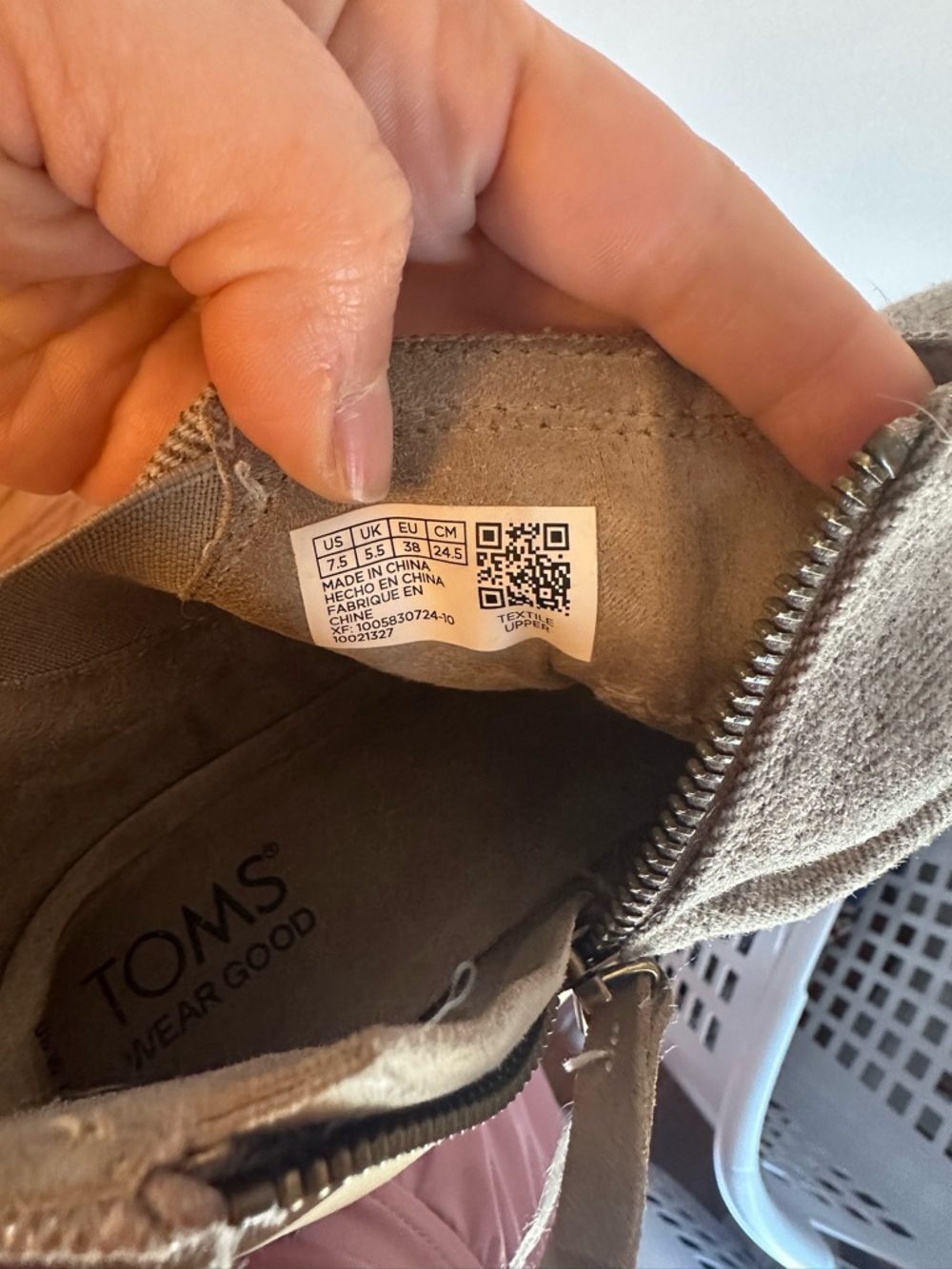 TOMS Womens Casual zip-up Wedge Boot in Taupe - Picture 5 of 5